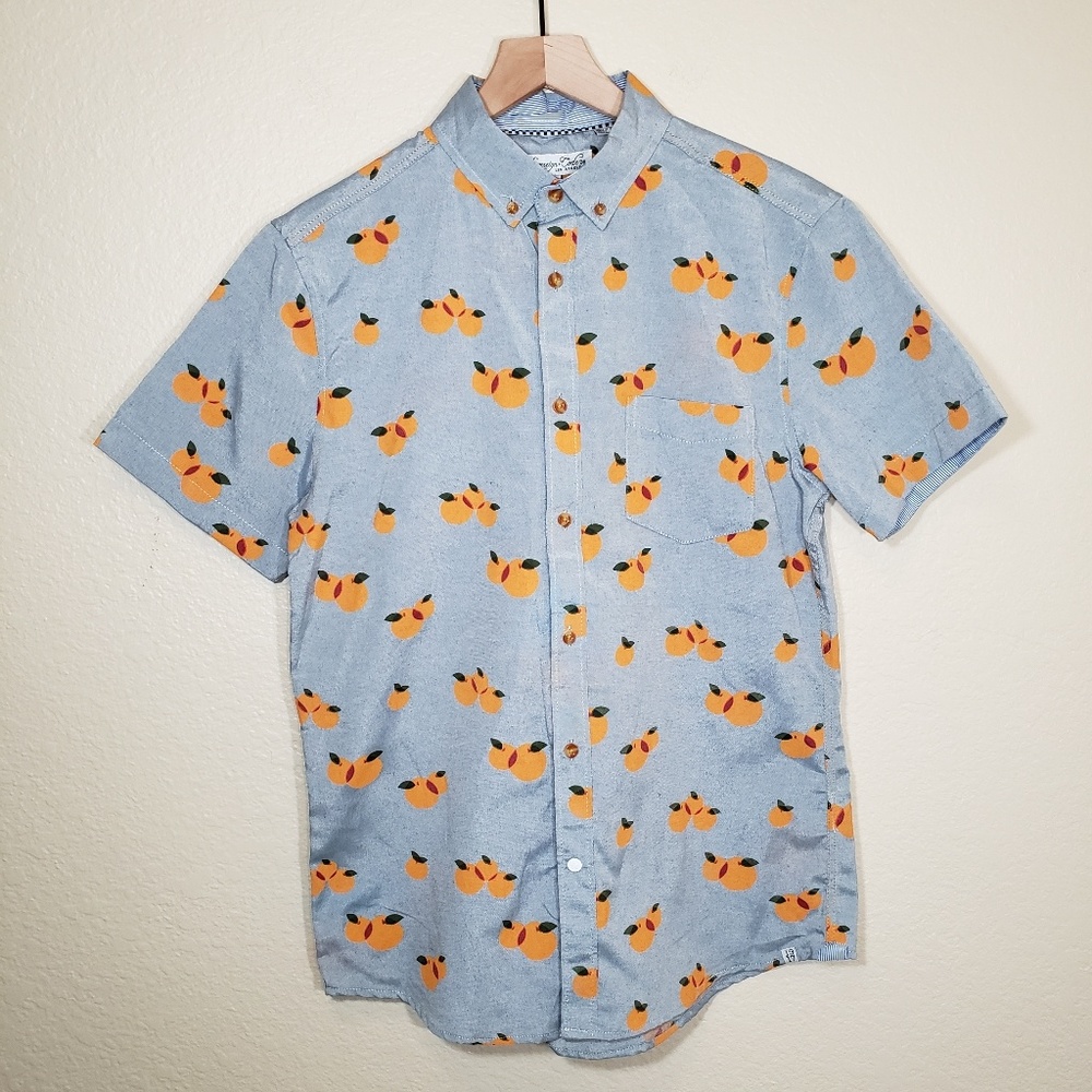 Casual Code Button Down Shirt Oranges